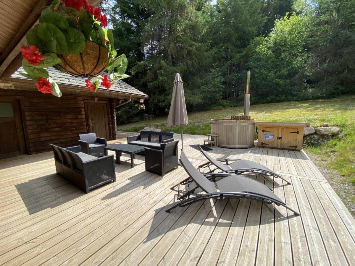 Le Fishing Lodge Chalet En Bois Avec Bain Nordique La Bresse Exterior photo